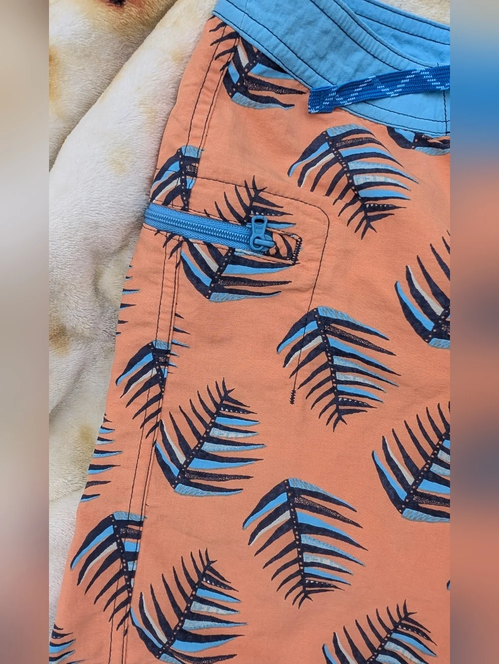 Patagonia Kids Swim Trunks Sz 16 Tropical Board Shorts Beach Surf Orange Blue 🌊